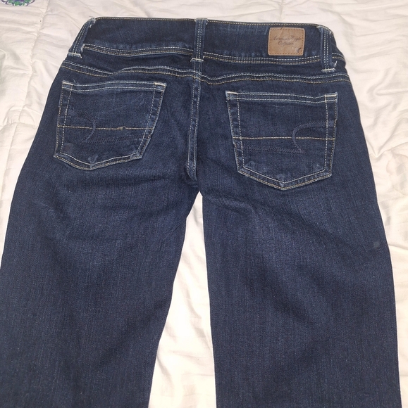 American Eagle Outfitters Women's Dark Blue Slim Boot Jeans-low rise - Picture 3 of 4